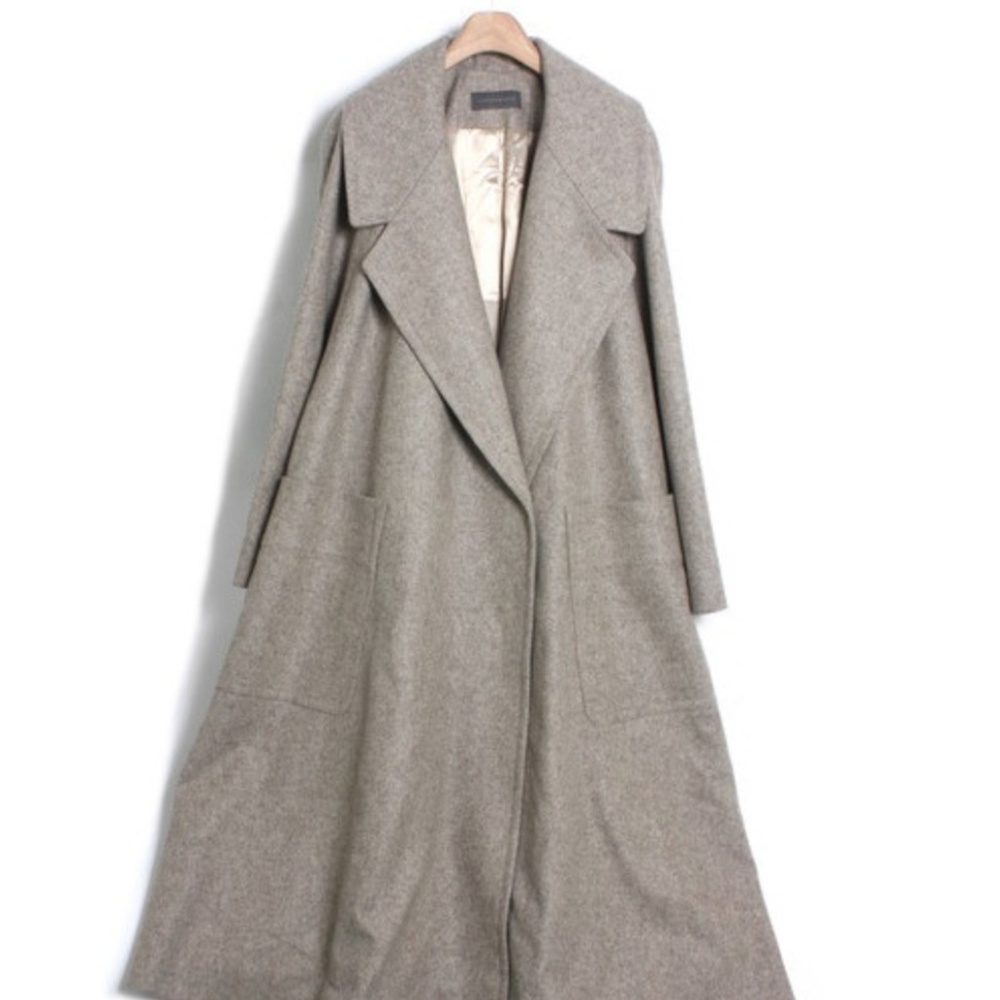 Lemaire Gray Felted Wool Coat